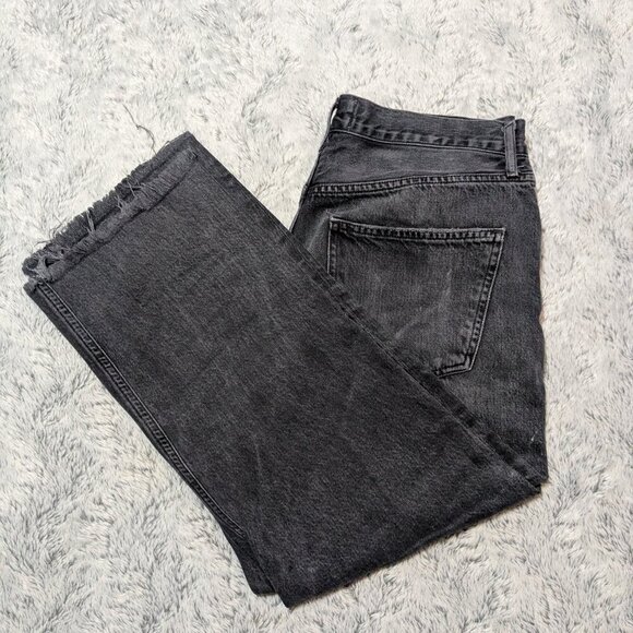 Agolde 90's Mid Rise Jeans Straight Leg Crop Cropped Black Gray Size 28 - Picture 7 of 7